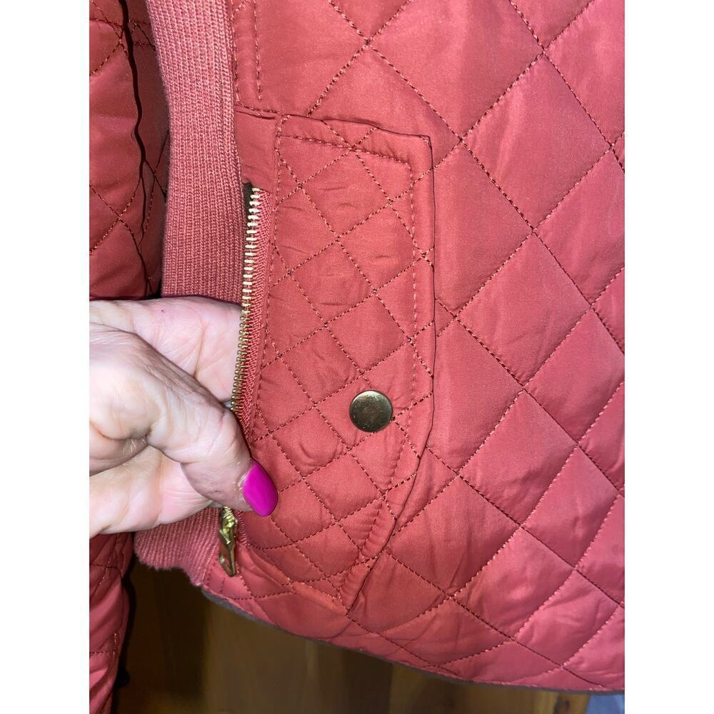 Love Tree Puffer Zip‎ up Barn Jacket with collar Lightweight Size medium - Picture 6 of 7